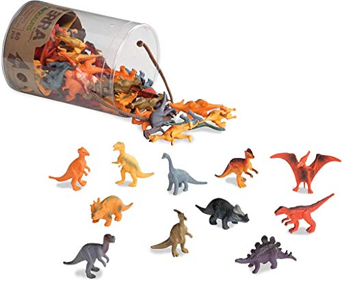 Terra 60-teilig Dinosaurier Figuren Sammlung Dinos Spielzeug Set – Tyrannosaurus Rex, Triceratops, Stegosaurus und mehr – Spielzeug ab 3 Jahren