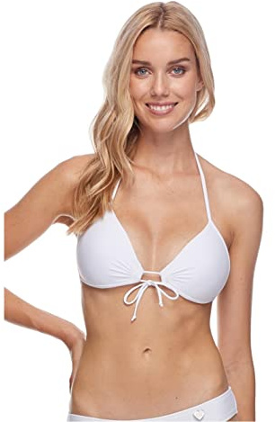 Body Glove Women's Smoothies Updated Baby Love Molded Cup Triangle Bikini Top, Snow, Large