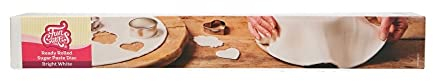 FunCakes Disco Pasta di Zucchero Stesa Bright White: delizioso sapore di vaniglia, già arrotolato, Halal, Kosher e Senza Glutine. 36 cm tondo e 3 mm di spessore. 430 gr.