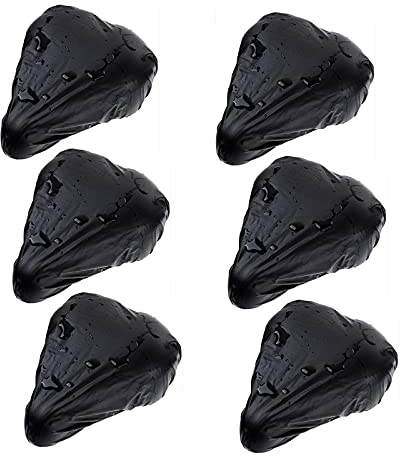 6 Stück Sattelbezug Fahrradsattelüberzug Wasserdicht Sattelschutz Sattelregenschutz Fahrradsattelbezug Fahrradsattel Regenschutz Fahrradsattelabdeckung für den Meisten Fahrradsattel(Schwarz)