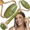Retoo Jade Roller, dispositivo de masaje facial para el cuidado de la piel, tratamiento antienvejecimiento, tratamiento de puffess para los ojos, estiramiento de la piel, rodillo facial, (verde)