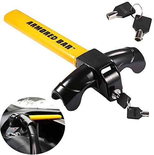 Live4Gadgets 'Pro' Car Steering Wheel Lock Universal Fit Maximum Security Steering Wheel Lock for Cars and Vans, Anti-Theft T-Bar Steering Wheel Immobiliser to Deter Thieves and Secure Vehicle