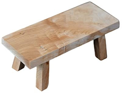 Garneck 2pcs Small Bench Decoration Succulents Bonsai Rack Tiny Low Foot Stool Craft Adornment Base Desktop Wooden Bar Stools Plant Rack Wooden Display Stand Square Artwork Thuja Toddler