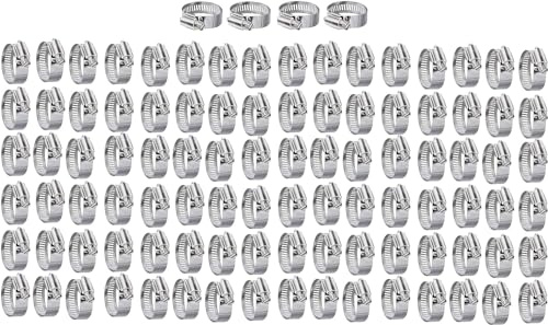 kippen 1170K3 - Confezione da 100 Fascette Stringitubo in Acciaio Zincato regolabili da 16-27 mm