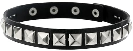 Braccialetto in pelle punk retrò in pelle nera collare umano anni '80 gotico rock collana emo accessori regolabili per feste di Halloween spettacoli teatrali cosplay donne uomini