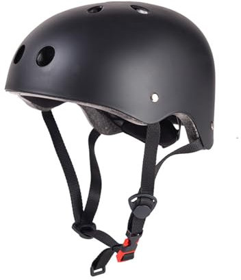 Kinder-Fahrradhelm, Kleinkind-Skateboard-Helm für 3–13 Jahre, Jungen und Mädchen, leichter verstellbarer Helm, Kindersicherheit, Kinderhelm zum Radfahren, Roller, Skaten (Schwarz, S)