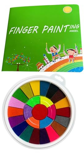 Kit per dipingere con le dita per bambini piccoli, set da 25 colori lavabili non tossici, pittura con le dita lavabile per bambini, giocattoli per disegnare con le dita con libri da pittura, pittura