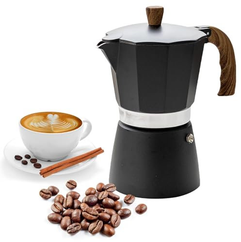 Mokaa Pot - Caffettiera da cucina tradizionale per caffè italiano | Design classico Percolatore da 150 ml-300 ml, adatto a e stufe elettriche, estrattore per caffè