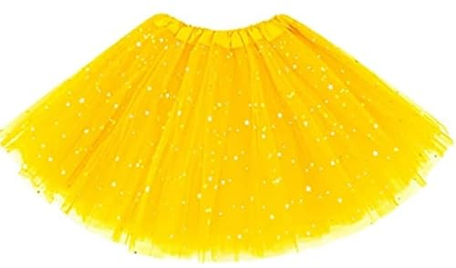 Haptufer Tutu Skirts Star Sparkle Sequin Princess Dresses 3 Layers Ballet Dance Toddler Baby Tulle Tutu Skirt,Yellow