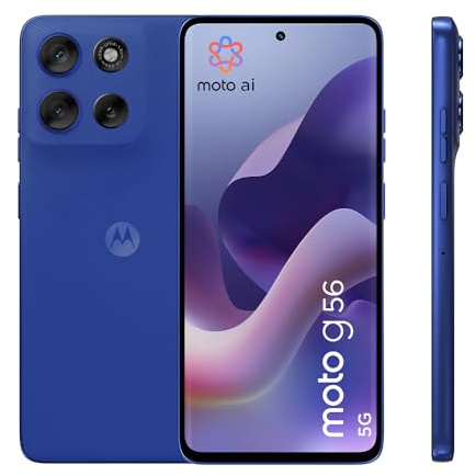 Motorola g 56 8, 256 Go, Smartphone debloqué, écran 6,72, Appareil Photo 50 MP, Batterie 5200 mAh, Gizzling Blue (Bleu), Coque de Protection et câble USB C Inclus