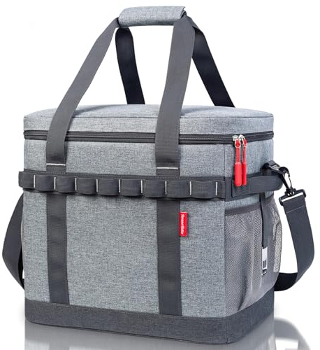 PeranoRidia Nevera Portatil 40L, 12 Horas de Refrigeración, Bolsa Nevera Isotermica Porta Alimento Grande con múltiples Asas, Bolso Termica Plegable para Camping, Picnic, Playa