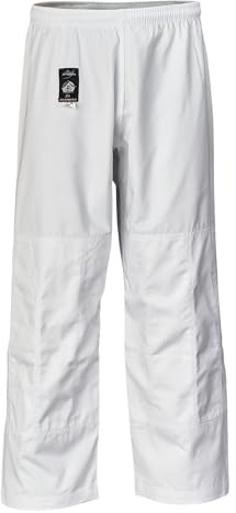 Ju-Sports Element Hose Weiß 170 Regular Cut I Leichte Hose mit Gummibund, Kordelschnürung & Knieverstärkung I Auch für Sportarten wie Karate & Judo, MMA UVM.
