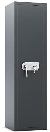 Profirst Armoire à fusils Zero 5 EN0 Serrure de haute sécurité à double panneton Feuillure Anthracite LxH 40x150cm 1 tablette réglable Porte-armes en mousse Place pour 5 armes longues