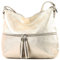 modamoda de T159 Damen Leder Umhängetasche Schultertasche Medium handmade in Italy, Farbe:Lightgold