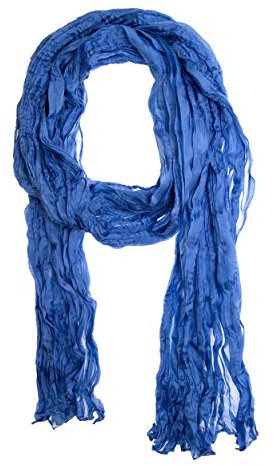 Silkroad Tinitex Knitterschal Halstuch Schal XXL blau usambara Seide 180x90cm