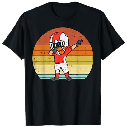 Dabbing American Football Player Sunset Retro Dab Dance Boys T-Shirt