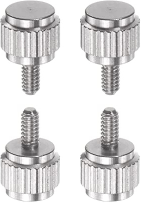 HARFINGTON 4pcs Vernier Calipers Locking Screws M2x4mm Round Flat Head Knurled Thumb Knob Bolts