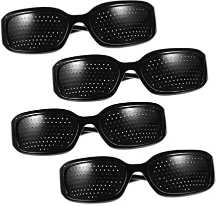 4 Paia Occhiali Stenopeici, Occhiali Con Fori Stenopeici Per Ginnastica Oculare,Occhialini a Griglia con Fori