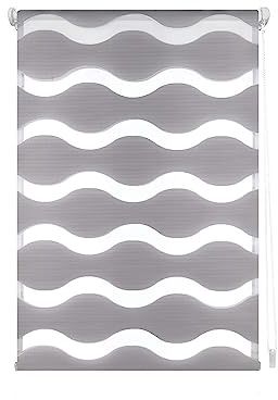 Decorblind | Tenda avvolgibile notte e giorno doppio strato, senza attrezzi e senza foratura, misura 140 x 150 cm (larghezza x lunghezza), tessuto 137 x 145 - colore argento per finestre