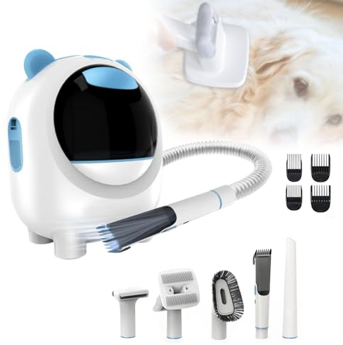 Ostreemaner Aspirateur pour Poils d'animaux, Brosse À Aspiration pour Chien À 3 Modes, Tasse À Poussière De Grande Capacité, Aspiration sous Vide De 9 000 Pa