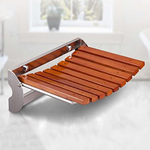 Sedile per Doccia Pieghevole Montato a Parete, Sedia a Muro Sgabello per Doccia a Parete, Sedile per Doccia Pieghevole in Legno Sedia per Doccia, Base in Acciaio Inossidabile 304 Sgabello PE