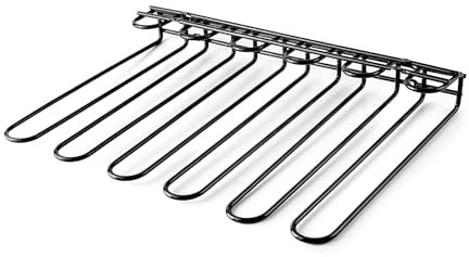 Lacor - 62255 - Portabicchieri Due Black, Capacità per 20 Bicchieri, Montaggio a Soffitto o a Parete, Ferro, Colore Nero, 45x32 cm