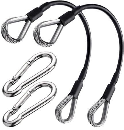 Fitness Extension Rope - Gym Extension Cable | 2x Gym Rope With Carabiner, Fitness Pulley Cable,Gym Machine Extension Cables, Pulley System Fitness Cable, Home Gym Cable Fitness Pulley For Gym