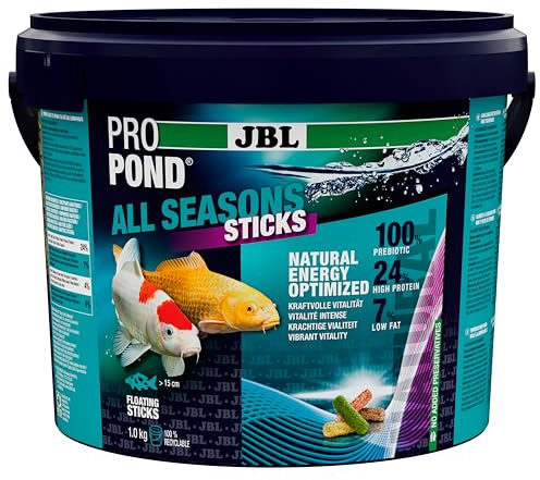 JBL PROPOND All Seasons Sticks 1,0 kg (5,5 L) | Palitos de 4 Estaciones para Todos los Peces de Cuenca | Alimentación Saludable y equilibrada | Flotantes | a Partir de 10 °C