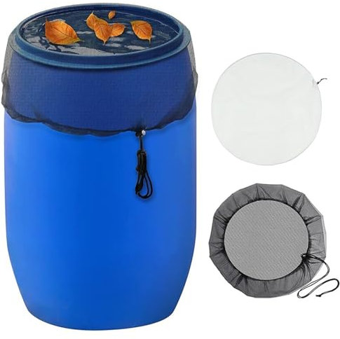 Coperchio a rete per barile a pioggia, 2 pezzi di rete di copertura for barili for la raccolta dell'acqua piovana, secchi for la raccolta dell'acqua, strumento for la raccolta delle gocce di pioggia,