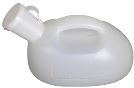SXTYYH Bärbar Urinal for Män Med Lock Manlig Urinflaskor for Seniorer Sängliggande Patienter Unisex Urinaler for Användning Nattetid Urinella Behållare(White)