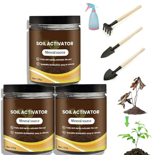 Attivatori del suolo, attivatori naturali del suolo per una decomposizione più rapida, integratori nutritivi per la crescita delle piante, nutrienti per piante da interno ed esterno (3pcs)