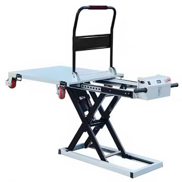 Customized 1100lbs Capacity Hydraulic Lift Table Cart, 47 Lifting Height Electric Scissor Lift Table,Electric Hydraulic Lifting Flatbed Handcart for Material Handling