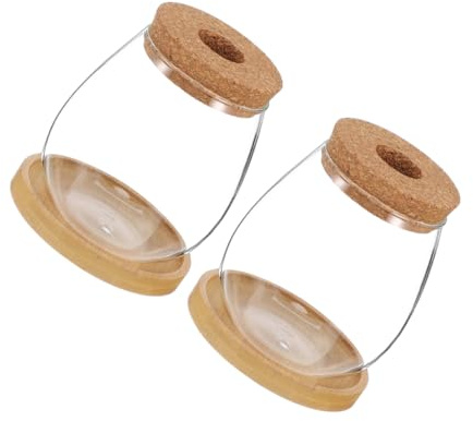 Milisten 2sets Hydroponic Glass Vase Creative Glass Hydroponic Flower Pot for Kitchen Herb Vase Aesthetic Countertop Flower for Indoor Plants