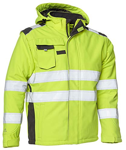 Elka Herren Visible Xtreme Winter Softshell-Jacke EN ISO 20471, Neongelb/Grau, Gelb, XL