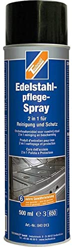 Edelstahlpflege-Spray 2 in 1 500ml für Reinigung & Schutz, Edelstahlreiniger, Metallreiniger, Metallpflege, VA Reiniger