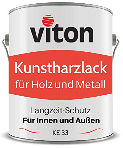 Viton Kunstharzlack in Weiß - 3,5 Kg Alkydharzlack für Holz und Metall - 3in1 inkl. Grundierung - Dauerhafter Schutz & Widerstandsfähig - KE 31 - RAL 9016 Verkehrsweiß