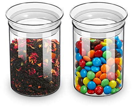 ZENS 450ml Vorratsgläser mit deckel 2er Set, Kleine Vorratsdosen Glas mit Glasdeckel Luftdicht, Gewürze Glasbehälter mit Deckel, Vorratsglas Aufbewahrungsgläser Gewürzgläser für Tee und Zucker