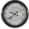 Casablanca Wanduhr Factona Metall/Glas schwarz/silberfarben Antikfinish mit Sich drehenden Zahnrädern mit schwarzen Metallzeigern für 4 x AAA Batterien T: 9cm Ø 53 cm 50339