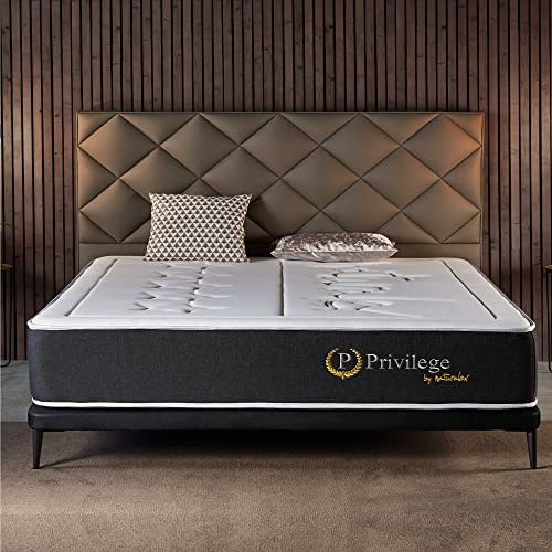 NATURALEX - Matelas Privilege 140x200-26 cm - Mousse Haute Résilience + Mémoire de Forme Premium - Blue Latex - Soutien Mi-Ferme en 7 Zones - Réversible - Respirant - Fabriqué en Europe