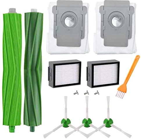 Pièces accessoires Compatible pour iRobot Roomba i7 i7+/i7 plus E5 E6 E7 Aspirateur, Remplaçant Filtres et Brosses Kit pour Aspirateur Robot - 13pcs
