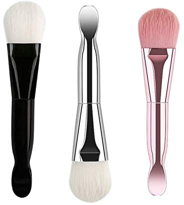 3 Pcs Face Mask Brush Soft Fiber Facial Mask Brush Mud Applicator Brush Face Beauty Tools with Cosmetic Scoops for Applying Facial Mask Eye Mask or DIY Needs