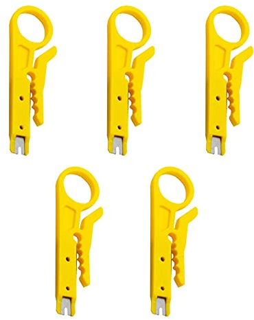 Faderr Lot de 5 Mini Couteaux à Dénuder Pour Câbles Mini Pinces à Dénuder portables Outils de Dénudage de Câbles de 5 à 6,2 mm de diamètre