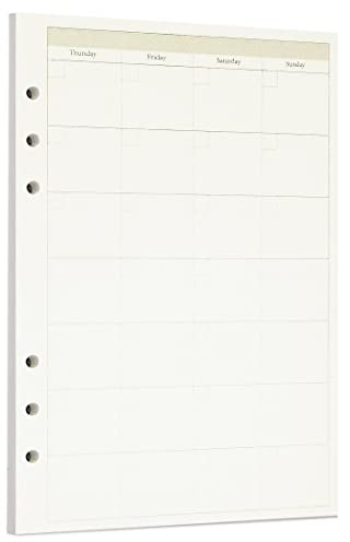 Zelten 1 paquete A5 45 Hojas/90 Páginas Planificador mensual Papel perforado de hojas sueltas Carpeta de 6 agujeros Recambios de papel Organizador personal Rellenable Agenda Planificador