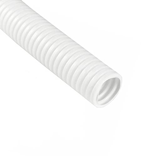 MOCNT Tubo Corrugado Coche Flexible Alambre Tubo Corrugado PP Organizador Cable Conducto Funda Cables Gestión Protección Cables Manguera Blanco Exterior 25mm Longitud 5 Metros