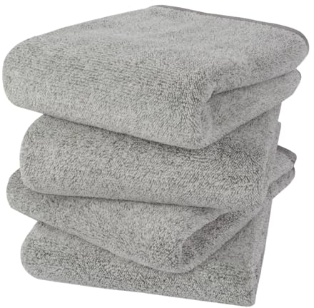 KinHwa 4 Pack Mikrofaser Handtuch Haare, Mikrofaser Handtuch, Bambus Kohle stark saugfähige Badetuch, weiches Badetuch, schnell trocknend und saugfähig, 40cm x 76cm Hellgrau