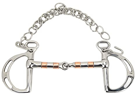 Trensengebiss aus Edelstahl, 125 Mm Pferdemaulgebiss, D-Ring-Trense mit Kette, Allzweck-Trensengebiss für Pferde, Anti-Beiß-Trense mit Losem Ring für das Outdoor-Training auf Dem Pferdehof