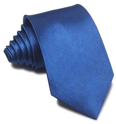 MAIANY Corbatas de Hombre, Corbata Satin Clásica de 8 cm en Diseño Monocolor, Corbata Clásica de Boda para Oficina o Eventos Festivos (azul)