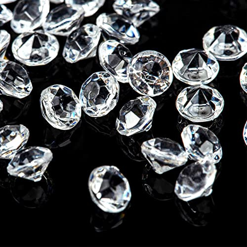 300PCS Clear Acrylic Gem Stones - 20mm Sparkling Fake Diamond Crystals for Vase Fillers, Table Scatter, Birthday Party Favor, Wedding Decoration, Arts Crafts