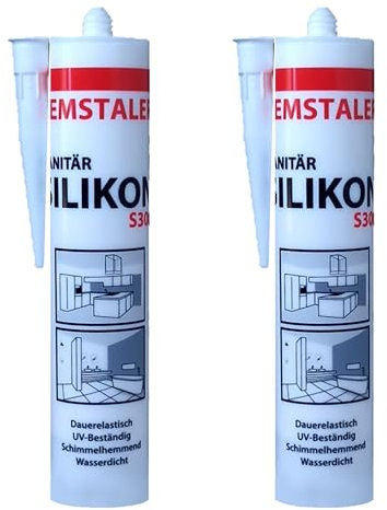 2x Remstaler SANITÄR SILIKON 300ml | Wasserdicht | für Innen- und Außenbereich | weiß und transparent (transparent)