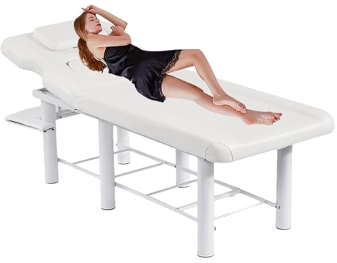 Heavy Duty Massage Table - Metal Frame Massage Beds | Massage Bench with Adjustable Backrest, Massage Supplies for Spa Massage Cosmetic Hairdressing